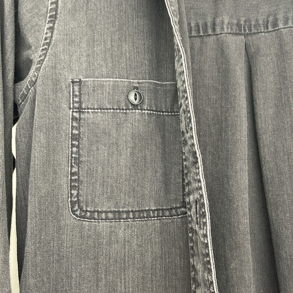 Madewell weathered black button-down shirt dress xs - Picture 6 of 13